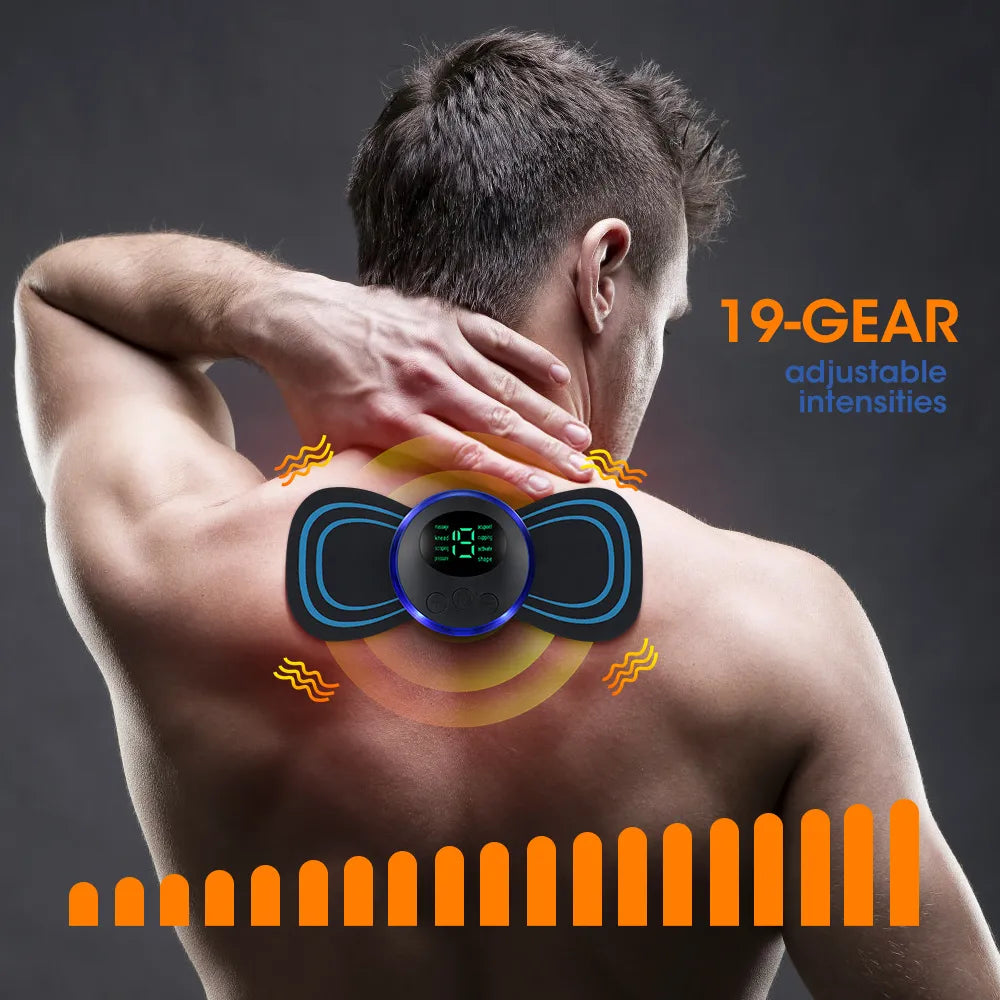 EMS Neck &amp; Back Massager – Low-Frequency Muscle Stimulator for Pain Relief