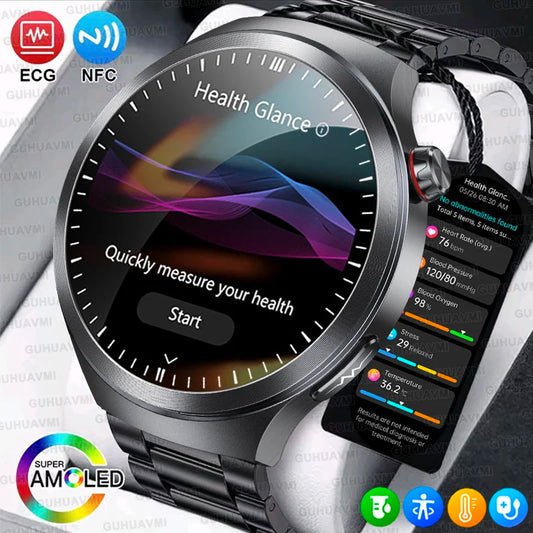 1.73" Sapphire Glass Health Smartwatch – ECG Blood Pressure & Body Analysis Tracker