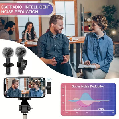 Wireless Lavalier Microphone – Windproof Mini Mic for iPhone &amp; Android