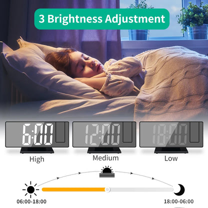 منبه عرض على الحائط 180 درجة - شاشة LED لدرجة الحرارة
