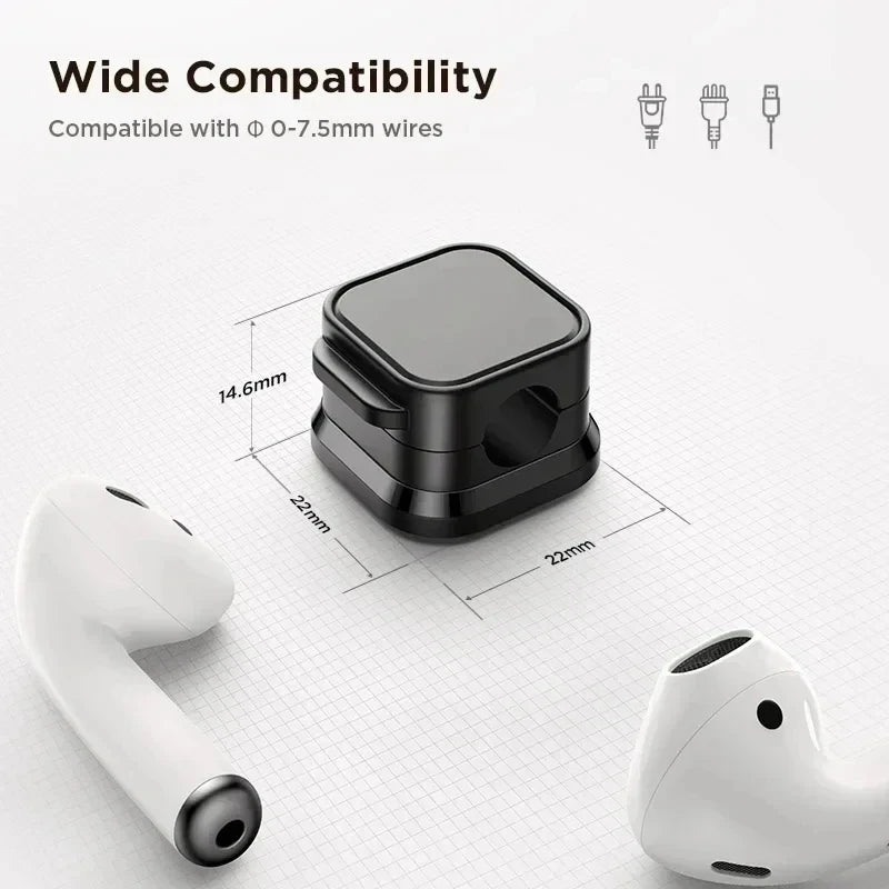 Magnetic Cable Clips – Adhesive Cord Organizer for Desk &amp; Office