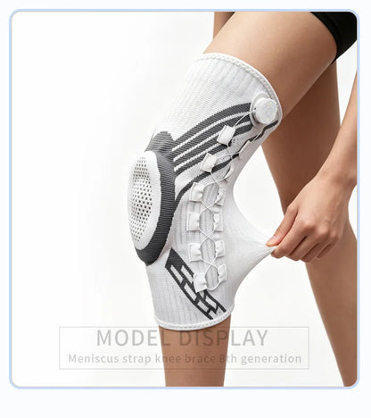 Sports knee support strap with spring support silicone shock absorption suitable for running basketball hiking outdoor sports