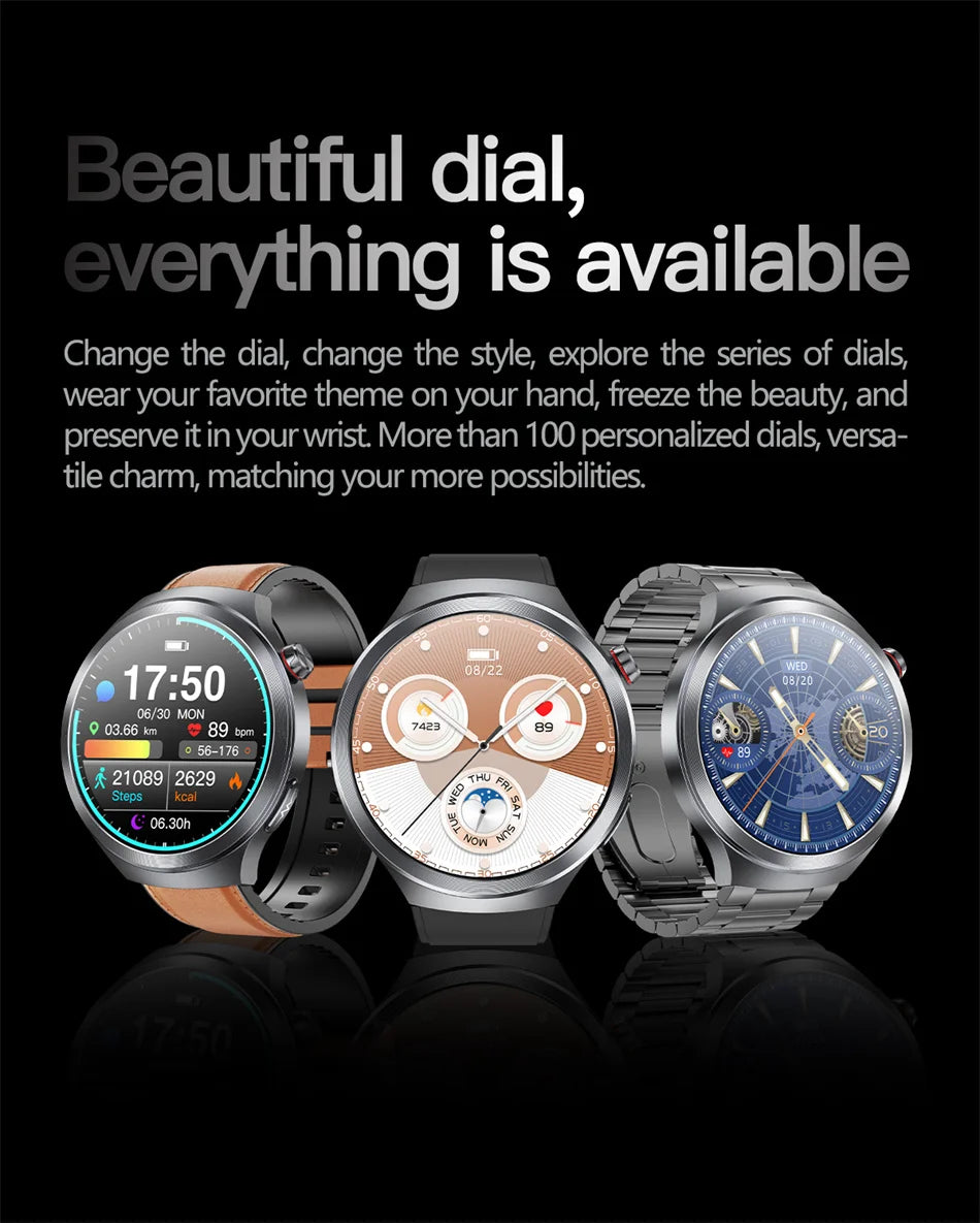 1.73" Sapphire Glass Health Smartwatch – ECG Blood Pressure & Body Analysis Tracker