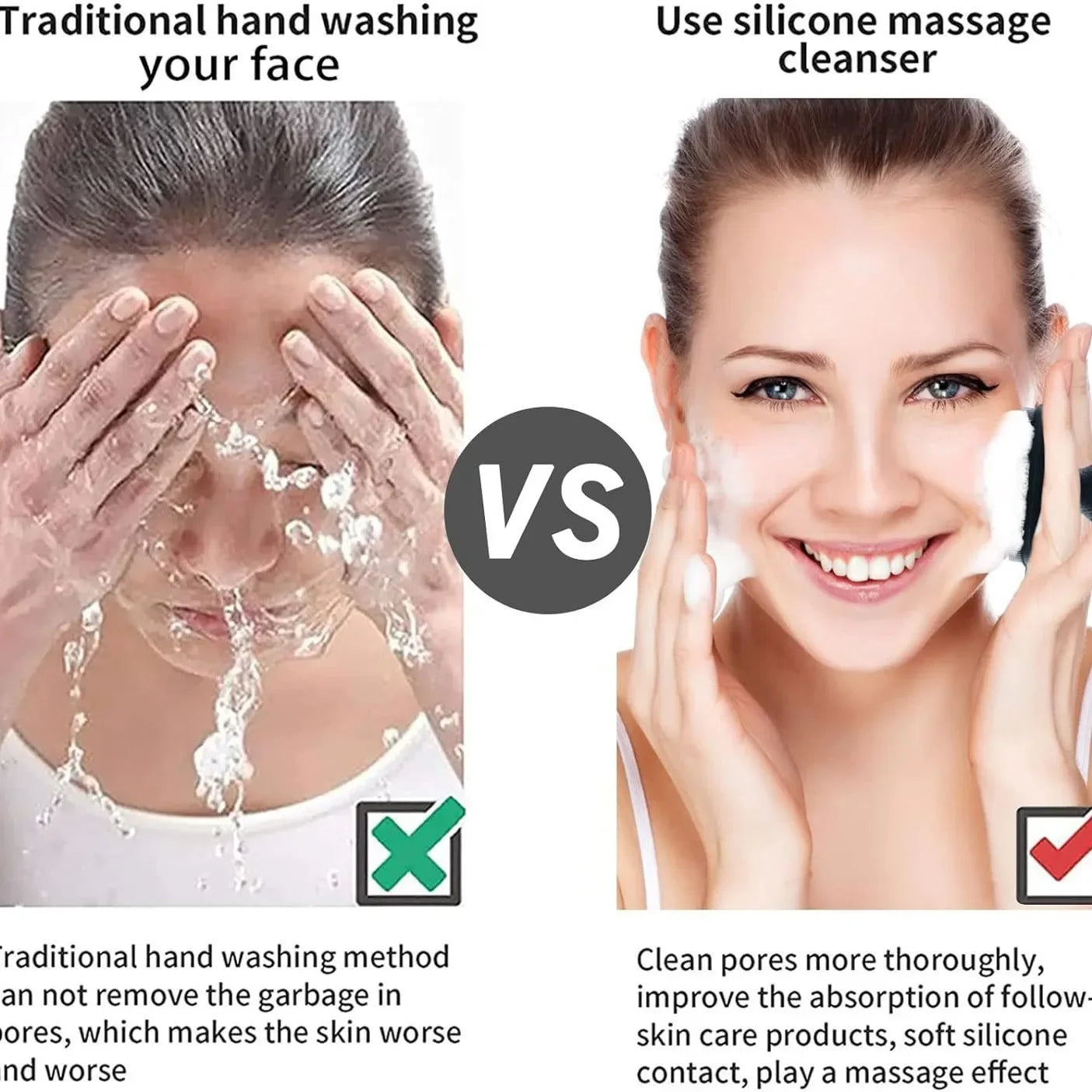 Silicone Facial Cleansing Brush – Manual Face Wash Scrubber for Men & Women