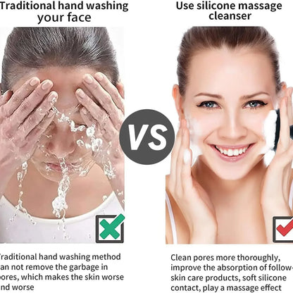 Silicone Facial Cleansing Brush – Manual Face Wash Scrubber for Men & Women