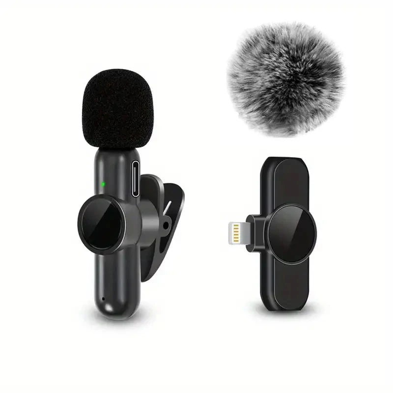 Wireless Lavalier Microphone – Windproof Mini Mic for iPhone &amp; Android