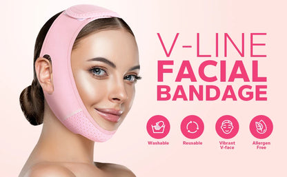 حزام وجه قابل لإعادة الاستخدام، قناع على شكل حرف V، مخفض الذقن المزدوج، رقعة لرفع الذقن، حزام الذقن، حزام على شكل حرف V، قناع وجه على شكل حرف V للترهل