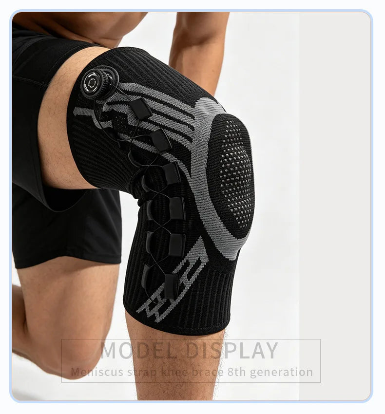 Sports knee support strap with spring support silicone shock absorption suitable for running basketball hiking outdoor sports