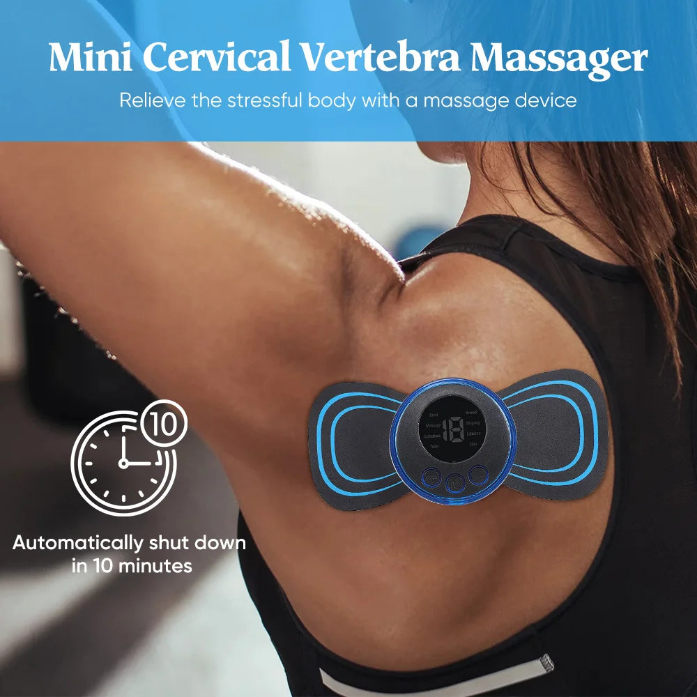 EMS Neck &amp; Back Massager – Low-Frequency Muscle Stimulator for Pain Relief