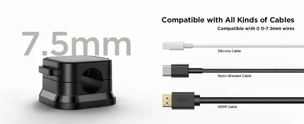 Magnetic Cable Clips – Adhesive Cord Organizer for Desk &amp; Office