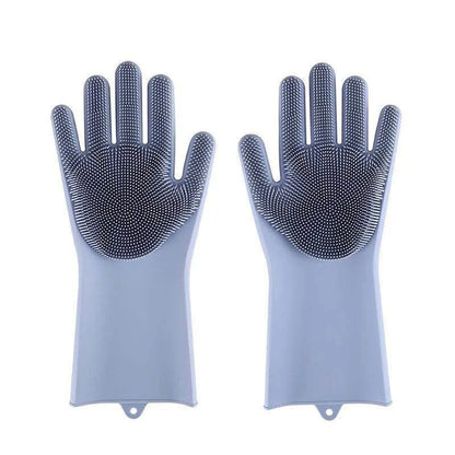 Silicone Pet Grooming Gloves – Dog & Cat Bathing Shampoo Hair Removal Glove