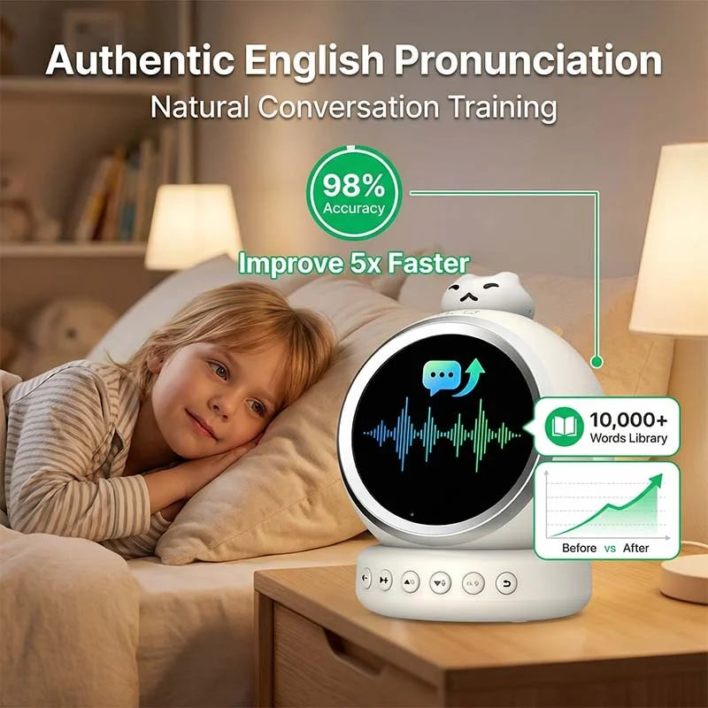 Smart AI Talking Alarm Clock for Kids – Sleep Training Robot Toy