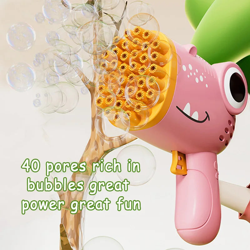 Dinosaur Bubble Machine – Handheld Electric Bubble Gun for Kids