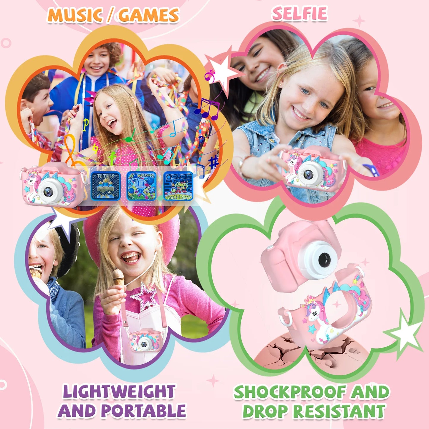 1080P Kids Digital Camera – HD Toddler Video Camera with Silicone Case