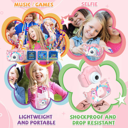 1080P Kids Digital Camera – HD Toddler Video Camera with Silicone Case