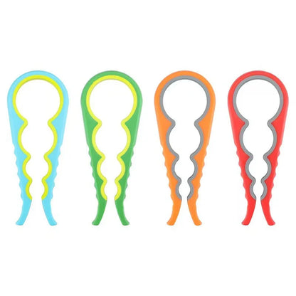 Multifunctional 4-in-1 Kitchen Tool Jar Gripper Lid Opener Can Opener Bottle Opener - Easy to Use Home Essential