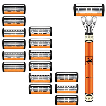 6-Blade Stainless Steel Safety Razor Set – Precision Shaving Kit for Men