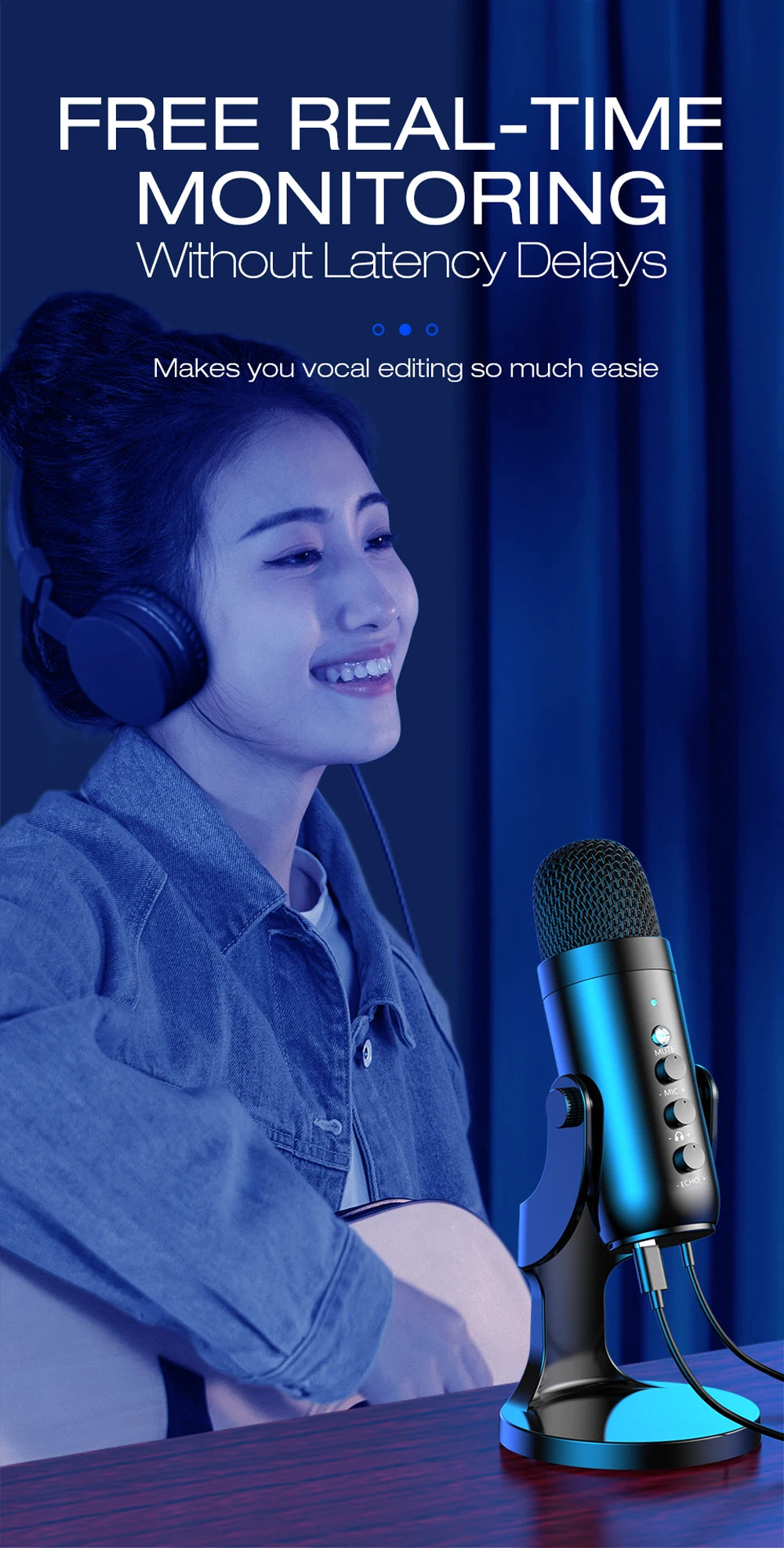 Haomuren USB Condenser Microphone – PC/Mac Streaming &amp; Podcast Mic
