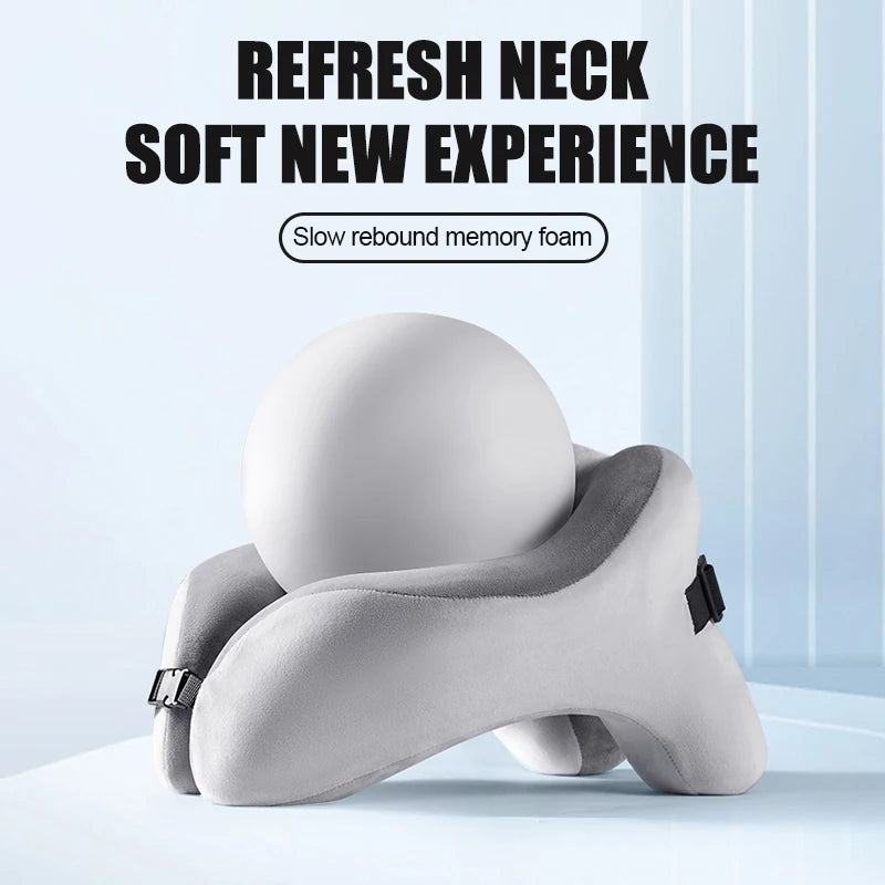 Travel Neck Pillow Slow Rebound Memory Foam U-shaped Pillow Comfortable Soft Car and Airplane Neck Pillow Office Nap