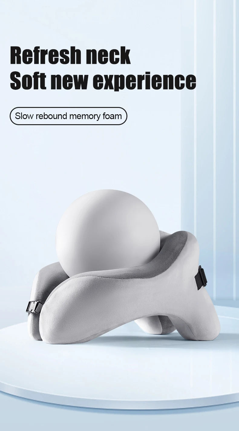 Travel Neck Pillow Slow Rebound Memory Foam U-shaped Pillow Comfortable Soft Car and Airplane Neck Pillow Office Nap