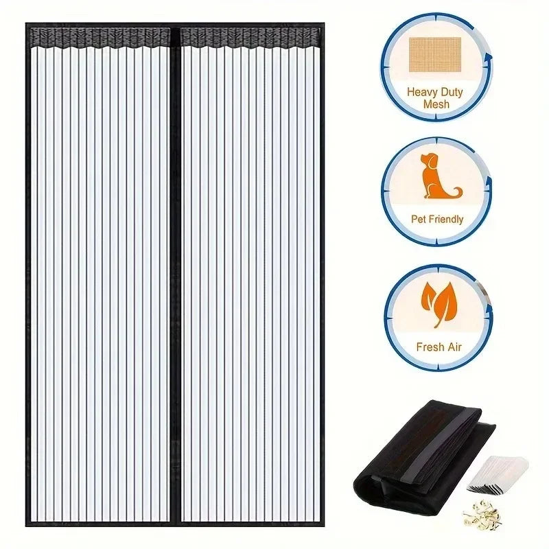Magnetic Mosquito Net Curtain – Self-Closing Door Screen for Ventilation