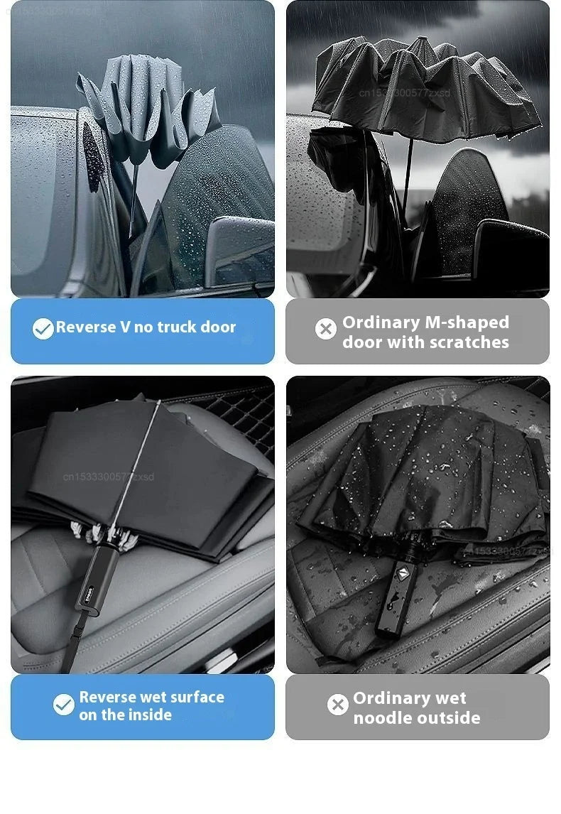 ZUODU Fully Automatic Reverse-Folding Umbrella Durable Wind-resistant Umbrella Rainproof UV Resistant Umbrella Sun Protection