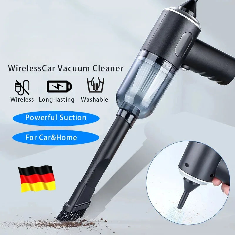 9000Pa Wireless Car Vacuum Cleaner – Portable USB Wet &amp; Dry Cleaner