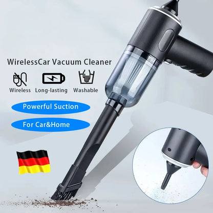 9000Pa Wireless Car Vacuum Cleaner – Portable USB Wet &amp; Dry Cleaner