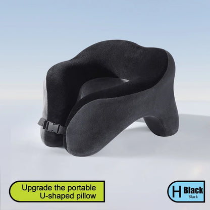 Travel Neck Pillow Slow Rebound Memory Foam U-shaped Pillow Comfortable Soft Car and Airplane Neck Pillow Office Nap