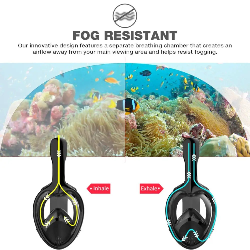 Full-Face Anti-Fog Snorkeling Mask – Waterproof Diving Mask for Adults &amp; Kids