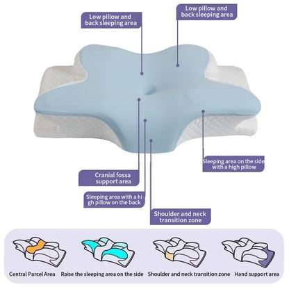 New Butterfly Outline Neck Pillow Foam Cervical Cushion Ergonomic Shaped Orthopedic Pad Comfort Support for Neck Soreness Relief