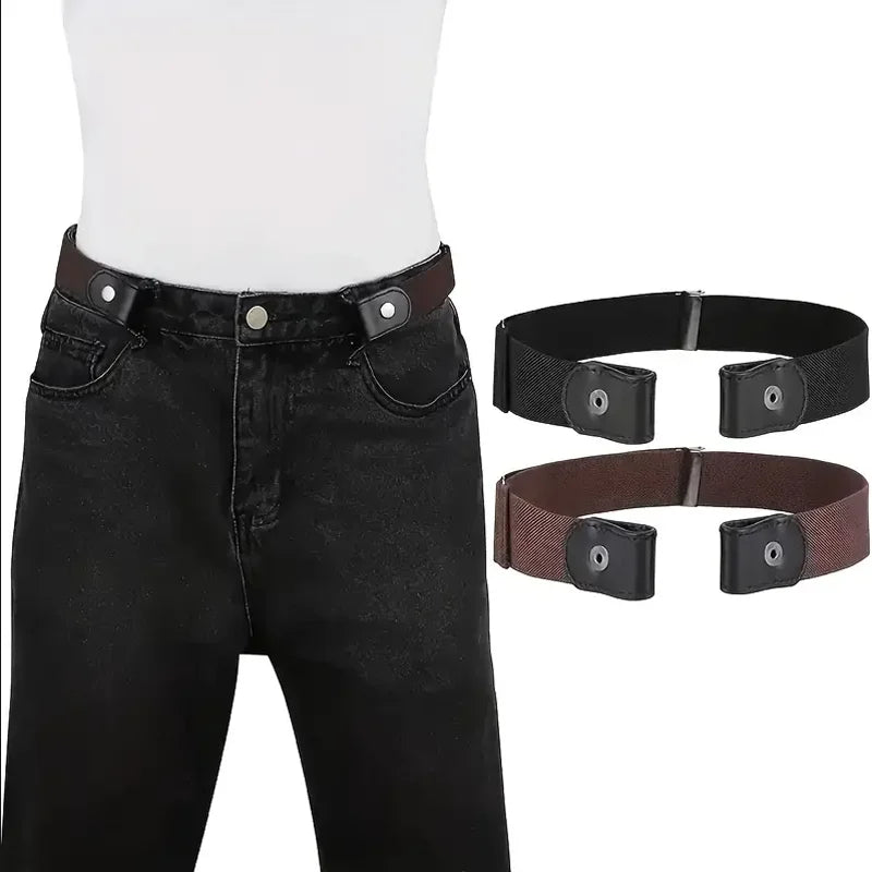 Traceless Invisible Elastic Belt – No-Buckle Stretch Belt for Jeans & Pants