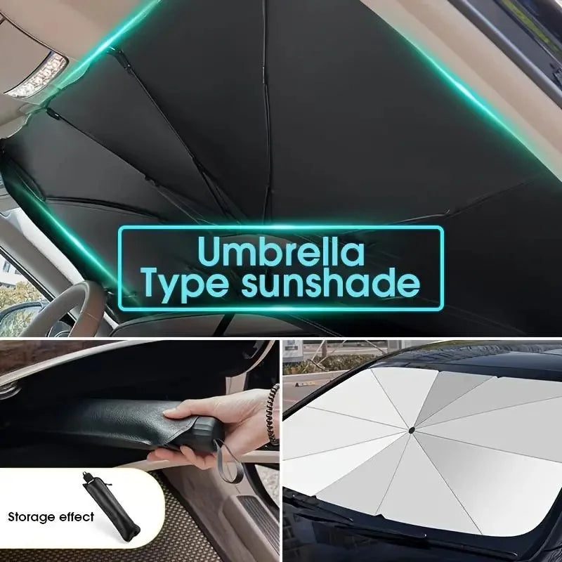 Foldable Car Windshield Sunshade – Portable UV-Blocking Sun Umbrella