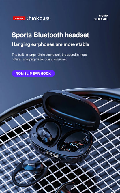 Lenovo LP75 Sports Wireless Earbuds – Bluetooth 5.3 with LED Power Display