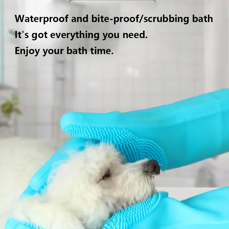 Silicone Pet Grooming Gloves – Dog & Cat Bathing Shampoo Hair Removal Glove
