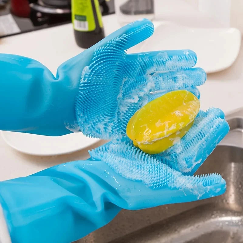 Silicone Pet Grooming Gloves – Dog & Cat Bathing Shampoo Hair Removal Glove
