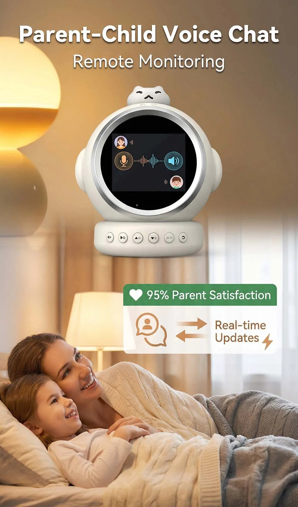 Smart AI Talking Alarm Clock for Kids – Sleep Training Robot Toy