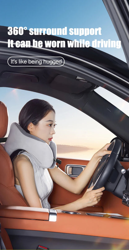 Travel Neck Pillow Slow Rebound Memory Foam U-shaped Pillow Comfortable Soft Car and Airplane Neck Pillow Office Nap