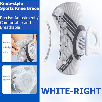 Sports knee support strap with spring support silicone shock absorption suitable for running basketball hiking outdoor sports