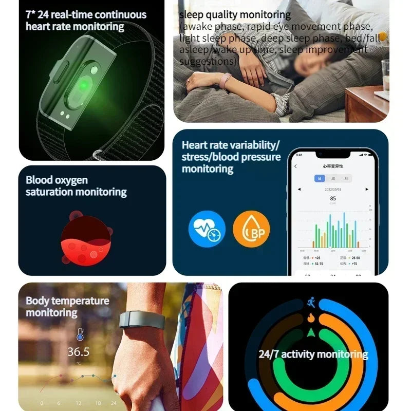 Smart Fitness Bracelet with Heart Rate & Blood Pressure Monitor – Waterproof Tracker