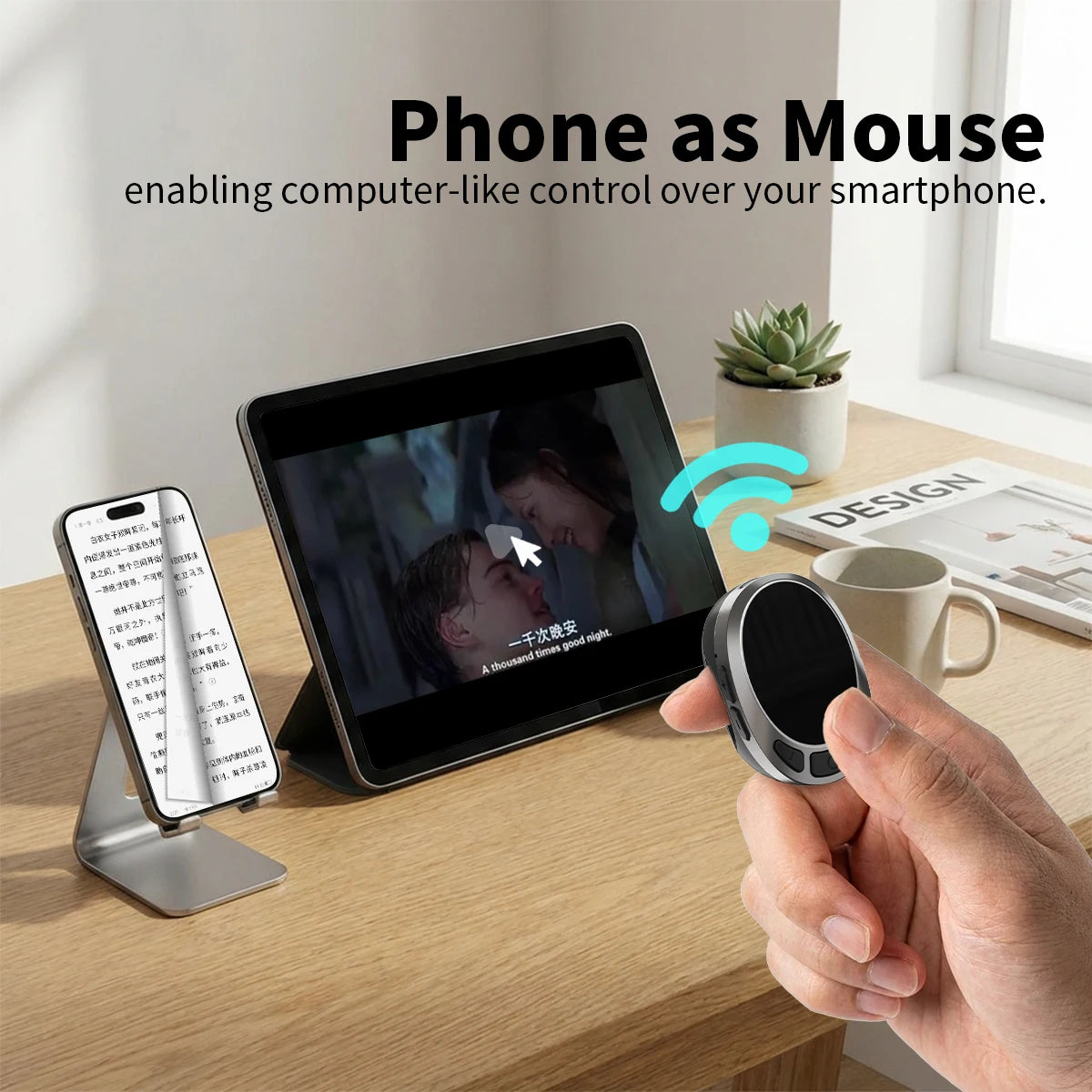 Bluetooth Scrolling Ring Finger Mouse – Wireless Ebook Page Turner Remote