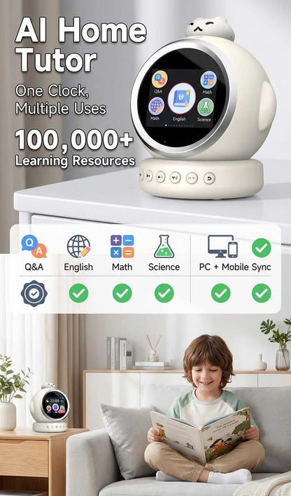 Smart AI Talking Alarm Clock for Kids – Sleep Training Robot Toy