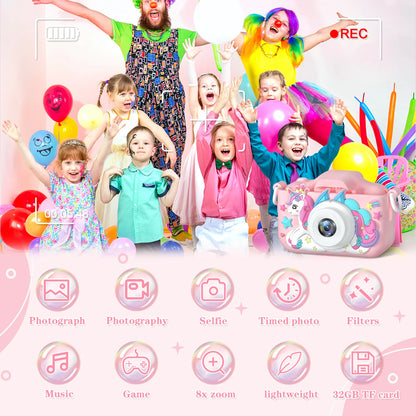 1080P Kids Digital Camera – HD Toddler Video Camera with Silicone Case