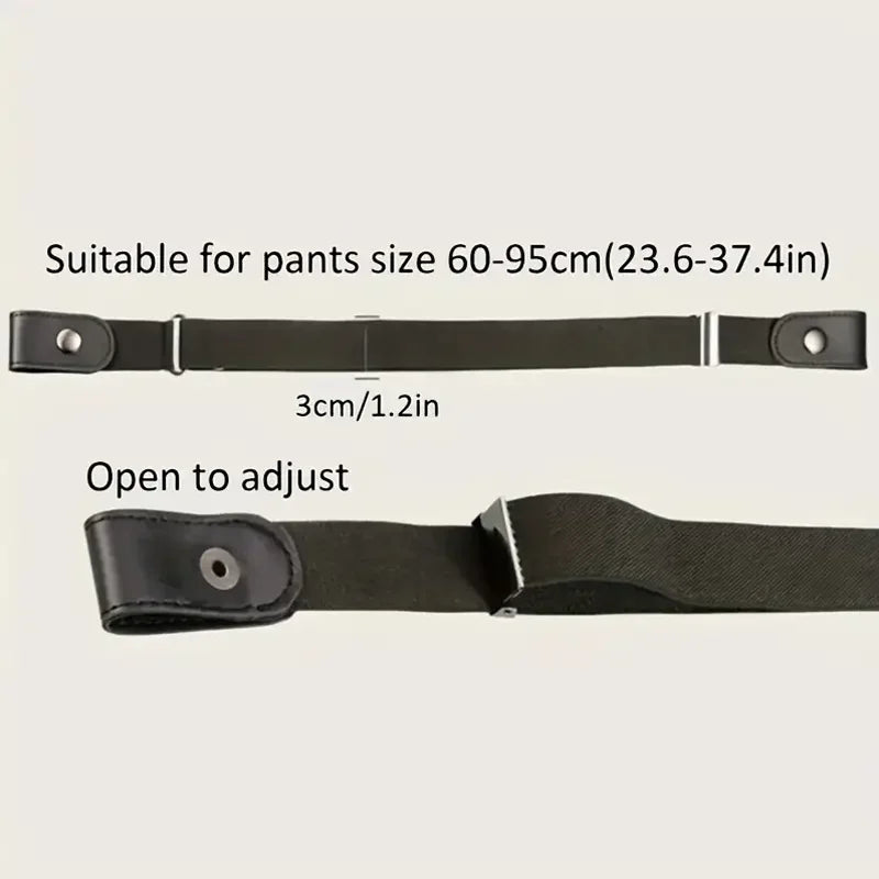 Traceless Invisible Elastic Belt – No-Buckle Stretch Belt for Jeans & Pants