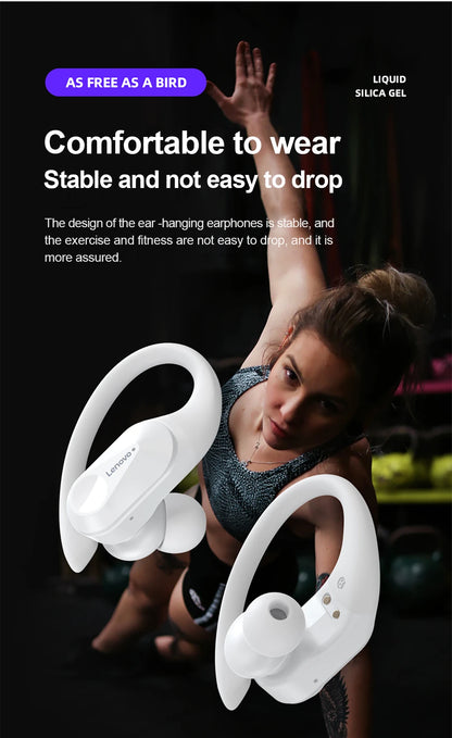 Lenovo LP75 Sports Wireless Earbuds – Bluetooth 5.3 with LED Power Display