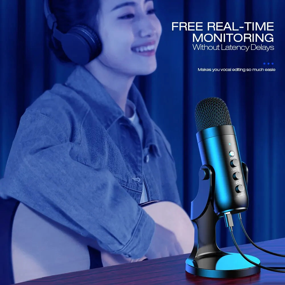 Haomuren USB Condenser Microphone – PC/Mac Streaming &amp; Podcast Mic