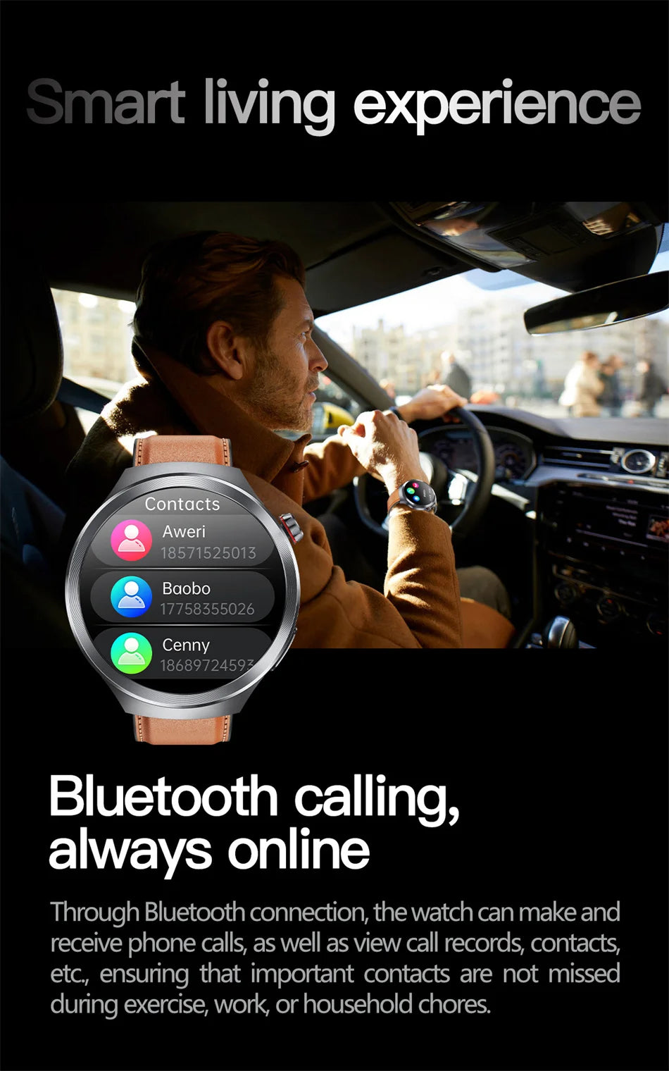 1.73" Sapphire Glass Health Smartwatch – ECG Blood Pressure & Body Analysis Tracker