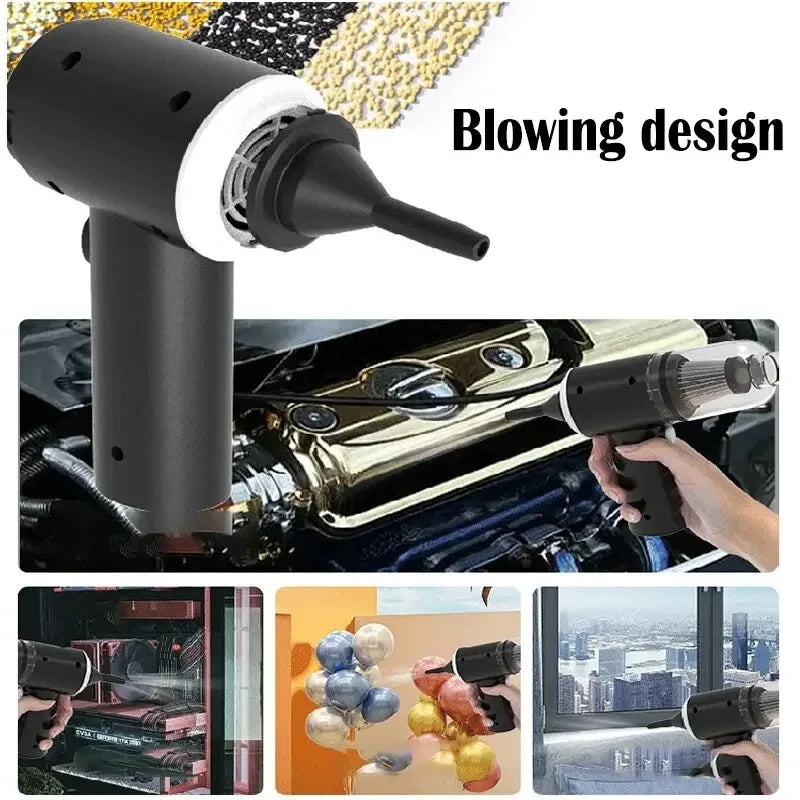 9000Pa Wireless Car Vacuum Cleaner – Portable USB Wet &amp; Dry Cleaner