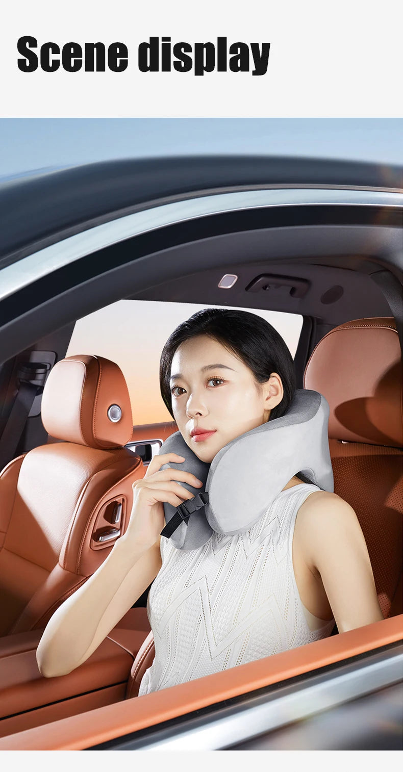 Travel Neck Pillow Slow Rebound Memory Foam U-shaped Pillow Comfortable Soft Car and Airplane Neck Pillow Office Nap