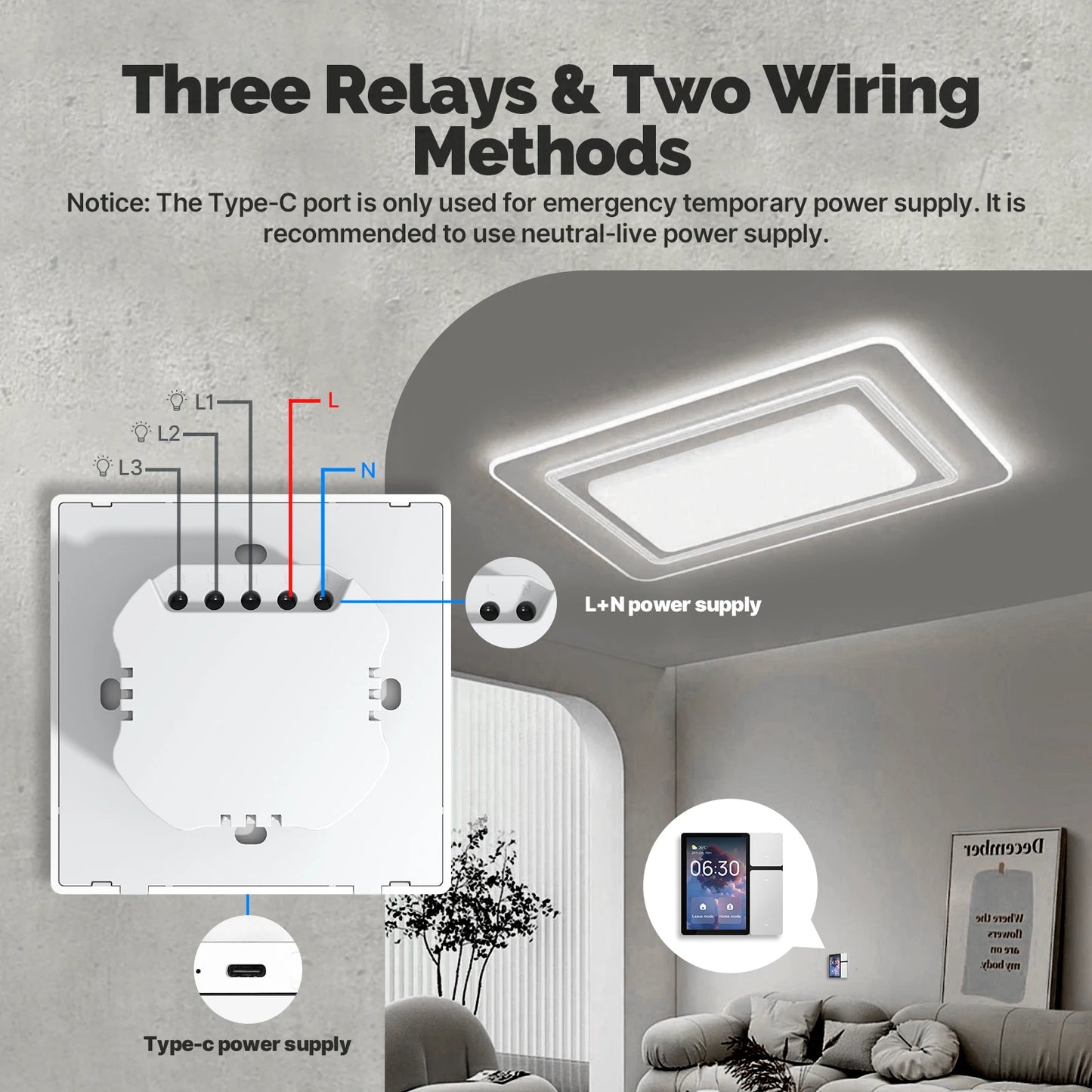 لوحة تحكم ذكية تعمل باللمس MOES Tuya WiFi مقاس 3.5 بوصة، 3 مرحلات وأزرار، جهاز تحكم عن بعد بالأشعة تحت الحمراء، محور بلوتوث Sigmesh، أتمتة المنزل